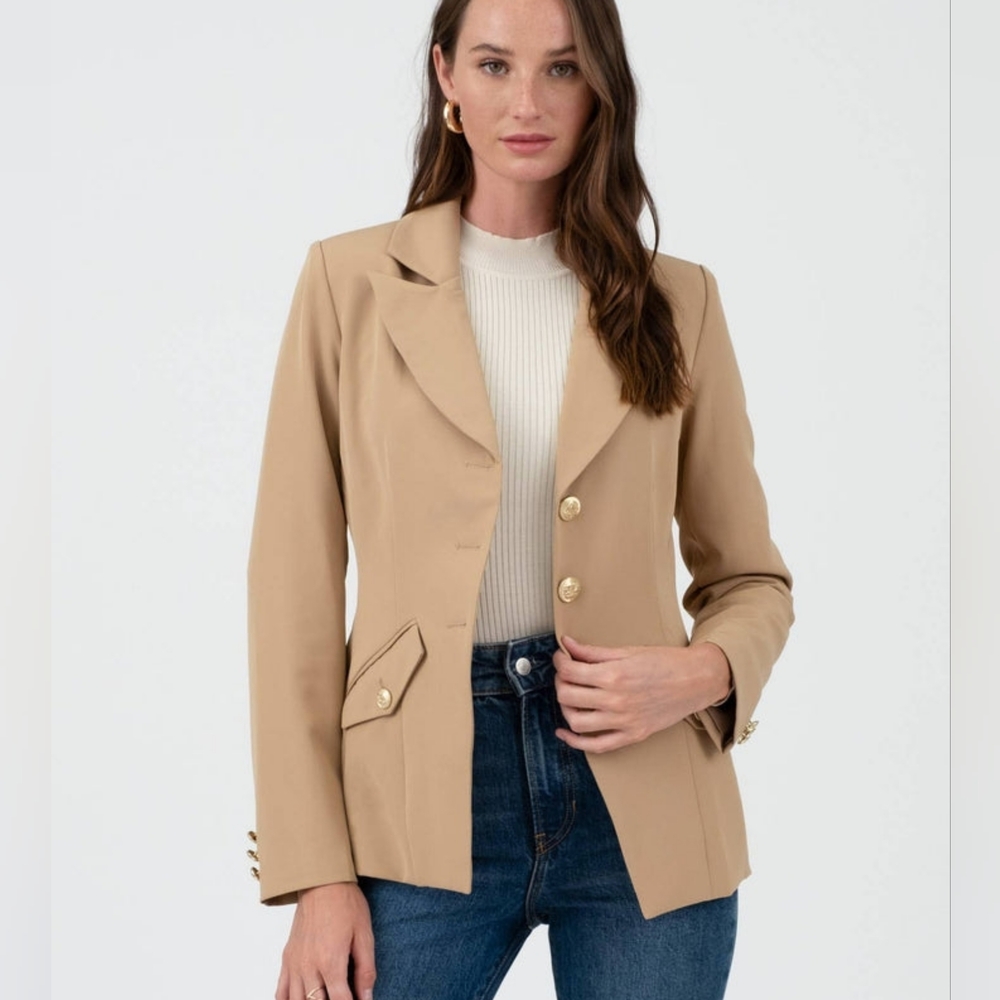 Classic Women's Blazer With Gold Buttons